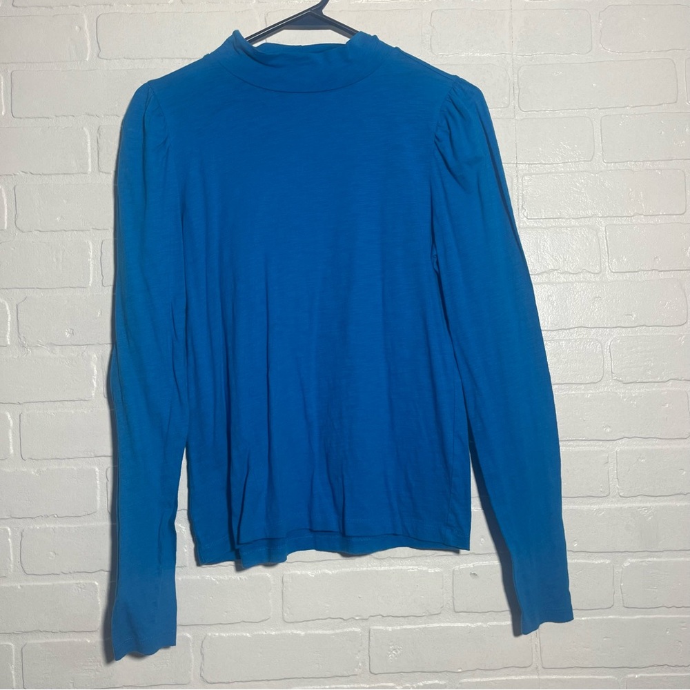 LOFT Womens Shirt Vibrant Blue Long Sleeve Casual Top Spring Like New Medium
